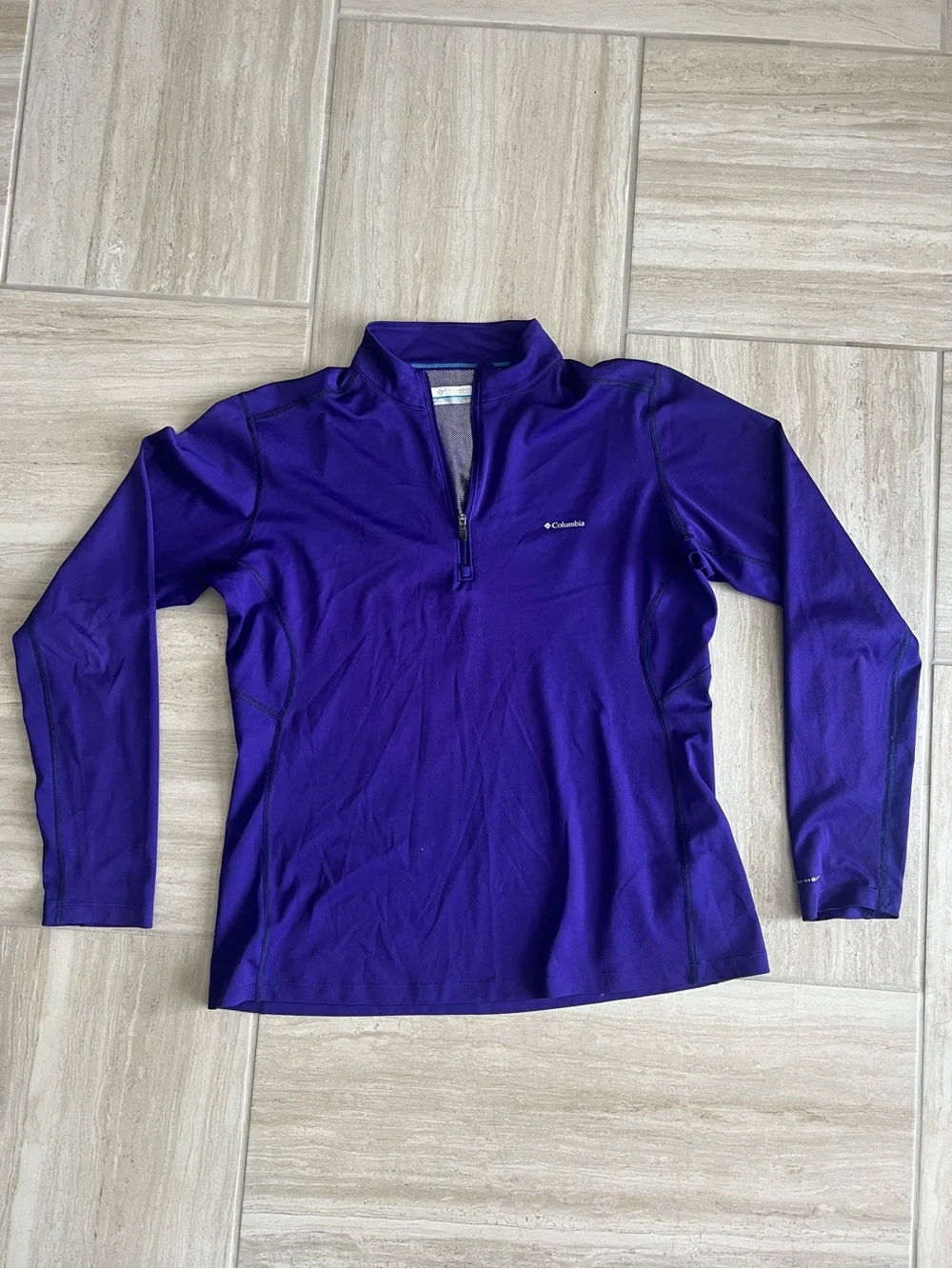 Columbia Omni-Heat Purple Long-Sleeve Quarter-Zip Pullover - Picture 1 of 4